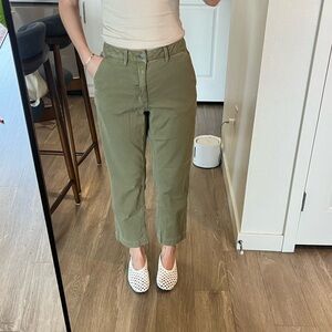 Quince Organic Cotton Twill Straight leg pants - olive green